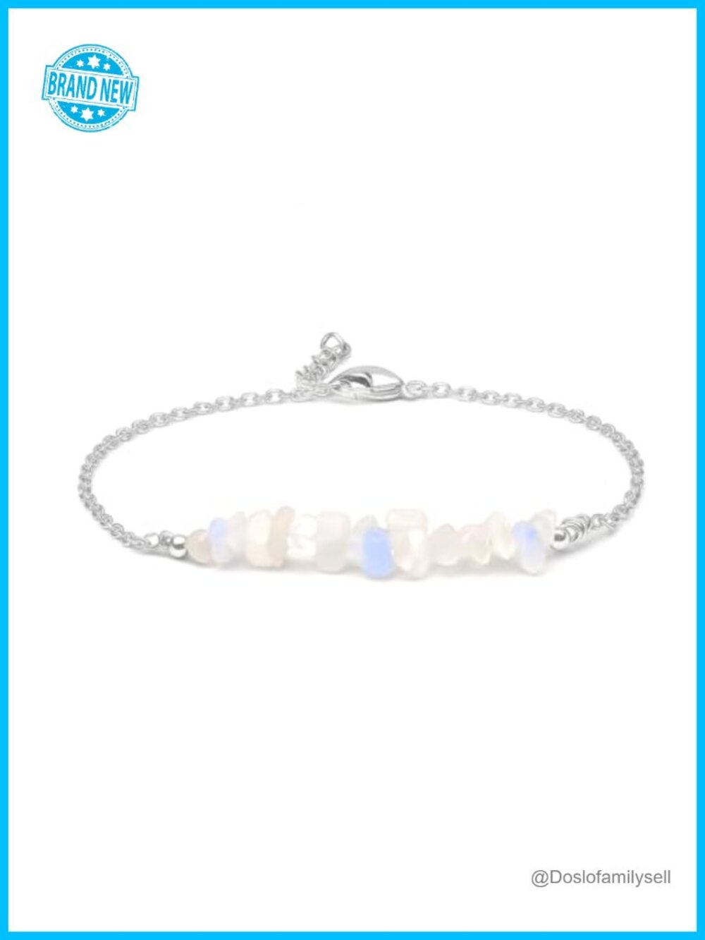 Natural Gemstone Chip Bar Bracelet, Gold Plated Adjustable Chain, Dainty